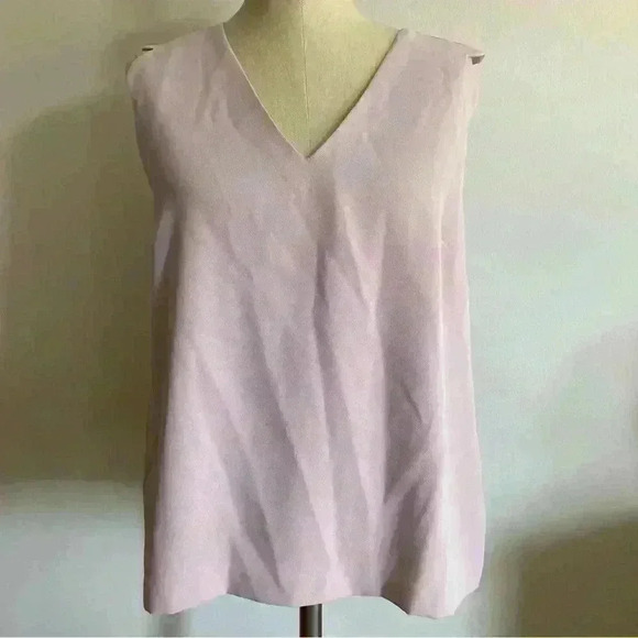 CeCe Tops - CeCe Women's Medium Dusty Pink Scalloped Sleeveless Blouse V neck